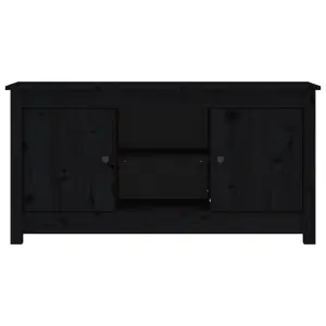 Berkfield TV Cabinet Black 103x36.5x52 cm Solid Wood Pine