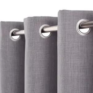 Novan Light grey Plain Blackout Eyelet Curtains (W)167cm (L)183cm, Pair