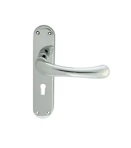 Manital Polished Chrome Ibra Lever on Lock Backplate (EL11CP)