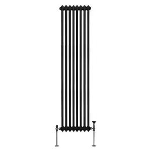 Traditional 2 Column Radiator - 1800 x 382 mm - Black