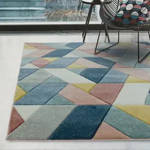 Modern Easy to Clean Geometric Rug For Living Room-120cm X 170cm