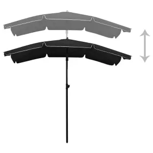 Berkfield Garden Parasol with Pole 200x130 cm Black