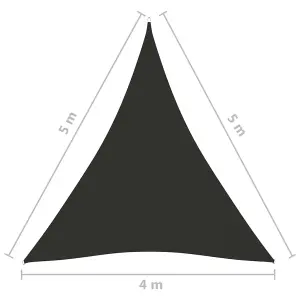 Berkfield Sunshade Sail Oxford Fabric Triangular 4x5x5 m Anthracite