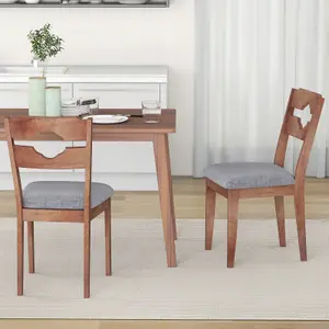 Costway Set of 2 Dining Chairs Armless Upholstered Rustic Kitchen Side Chair