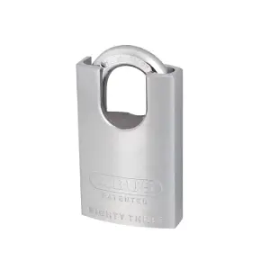 ABUS Mechanical 83/50mm Chrome Plated Brass Padlock Hardened Closed Shackle