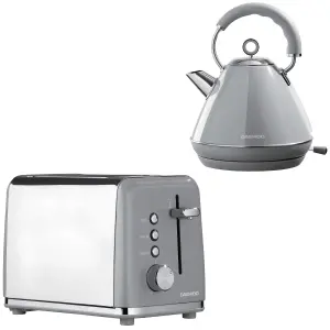 Daewoo Kensington Pyramid Matching 2 Slice Toaster & Kettle Set 1.7L 3000W Retro Bundle Combo Pack