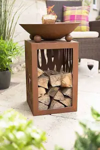 La Hacienda Ochiba Firepit with Log Store