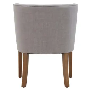 Grey Fabric Dining Table, Button Tufted Design Accent Dining Table, Back Living Room Chair with Wooden Legs