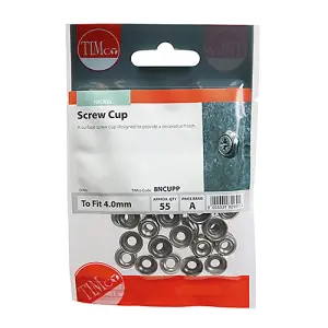 TIMCO Screw Cups Nickel - To fit 8 Gauge Screws