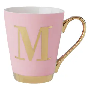 Maison by Premier Mimo Pink Frosted Deco M Letter Monogram Mug