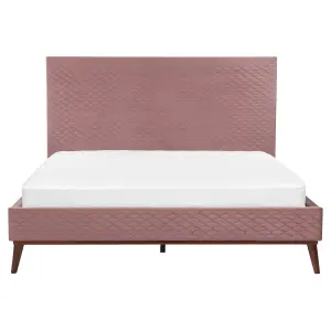 Velvet EU King Size Bed Pink BAYONNE