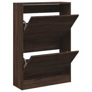 Shoe Cabinet Brown Oak 60x21x87.5 cm Engineered Wood