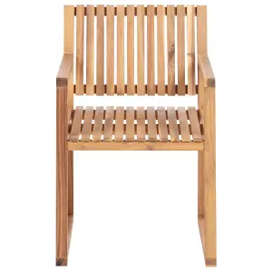 Set of 2 Garden Chairs SASSARI II Certified Acacia Wood Light Wood