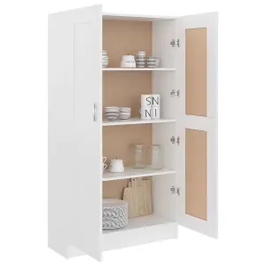 Berkfield Book Cabinet White 82.5x30.5x150 cm Engineered Wood