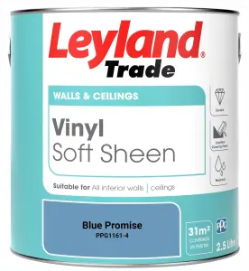 Leyland Trade Vinyl Soft Sheen Walls & Ceilings Emulsion Paint Blue Promise (PPG1161-4) - 2.5L