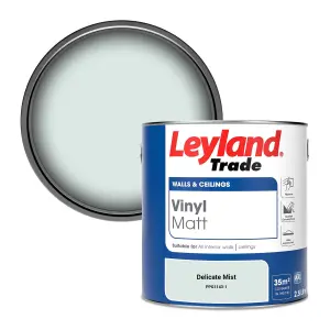 Leyland Trade Vinyl Matt Walls & Ceilings Emulsion Paint Delicate Mist (PPG1143-1) 2.5L