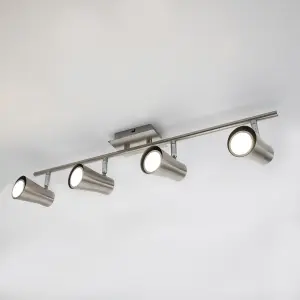 Swansea Brushed Steel 4-Bar Ceiling Spotlight