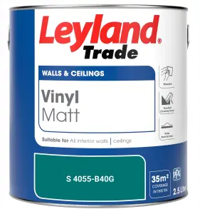 Leyland Trade Vinyl Matt Walls & Ceilings Emulsion Paint (S 4055-B40G) 2.5L