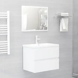 Berkfield Bathroom Furniture Set High Gloss White Engineered Wood