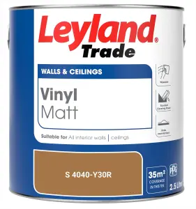 Leyland Trade Vinyl Matt Walls & Ceilings Emulsion Paint (S 4040-Y30R) 2.5L