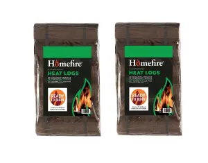 Homefire Shimada-Style Heat Logs Eco Wood Fuel Pack of 2 (24 Heat Logs)