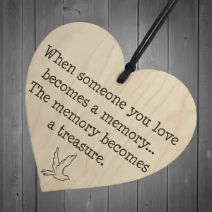 Red Ocean Memories Become Treasures Wooden Hanging Heart Plaque