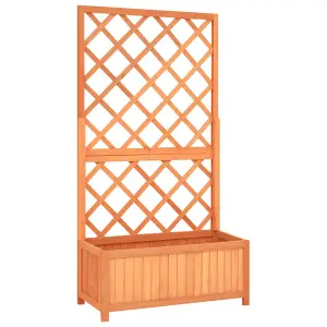 Berkfield Garden Trellis Planter Brown 70x30x135 cm Solid Firwood