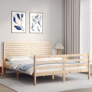 Berkfield Bed Frame with Headboard 160x200 cm Solid Wood