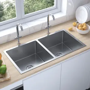 Berkfield Handmade Kitchen Sink Stainless Steel