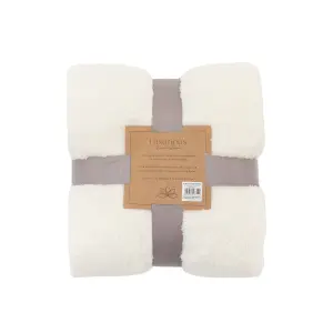 Gallery™ Cream Teddy Fleece Throw