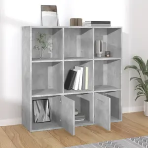 Arundhati Bookcase Concrete Grey / 98cm H x 98cm W x 30cm D