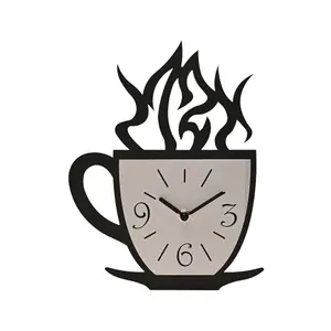 Hometime Laser Cut Coffee Cup Wall Clock 28cm