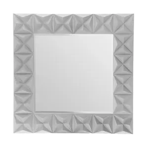 Interiors by Premier 3D Effect Wall Mirror with Grey High Gloss, Easy to Clean Bedroom Wall Mirror, High-quality Decor Mirror