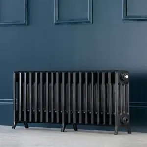 Arroll Edwardian Cast aluminium Anthracite Grey 19 Column Radiator, (W)1142mm x (H)450mm