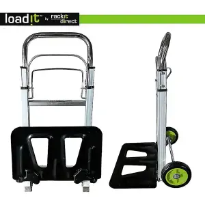 LoadIt 100kg Folding Trolley Sack Truck Barrow, Hand Truck, Moving Trolley on Wheels, Heavy Duty, ISO 9001 & TUV GS