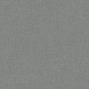 Grandeco Twill Plain Fabric Textured Wallpaper, Charcoal