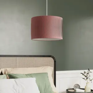 GoodHome Louth Pink Round Lamp shade (D)30cm