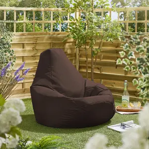 Adult Highback Beanbag for Indoors or Outdoors Ready Filled Bean bags - Brown