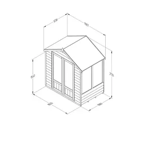 4Life 6x4 Pressure Treated Double Door Apex Summerhouse  No