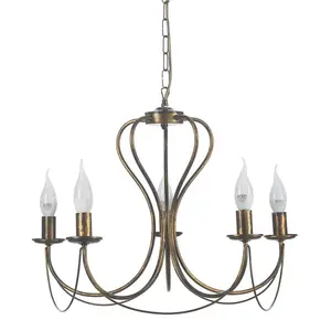 Luminosa Candela 5 Light Multi Arm Chandelier, Bronze