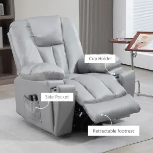 HOMCOM Riser and Recliner Chair for Elderly, Quick Assembly, Charcoal Grey