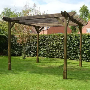 Double Premium Pergola - Wood - L180 x W180 x H270 cm - Rustic Brown