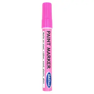 Oil-based Paint Marker Pen Permanent for Tyres Rubber Stone Leather Fabric Plastic Glass (Pink)