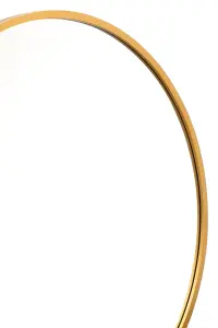 MirrorOutlet The Circulus Gold Framed Flat Bottom Circular Garden Wall Mirror 126CM X 120CM