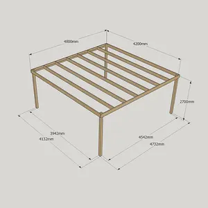 Box Pergola - Wood - L420 x W480 x H270 cm - Light Green