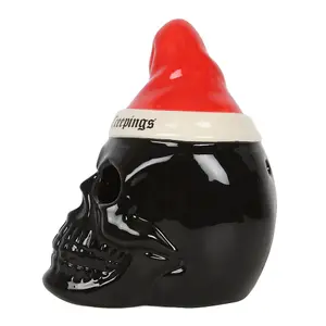 Something Different Seasons Creepings Skull Christmas Tealight Holder Black/Red/White (One Size)