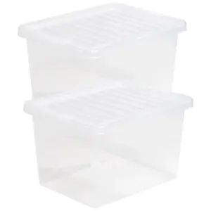 1 x Heavy Duty Multipurpose 20 Litre Home Office Clear Plastic Storage Container With Lid