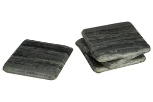 Maison by Premier Set Of 4 Grey Marble Square Coasters