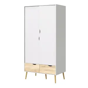 OSLO 2 DOORS WARDROBE WHITE OAK