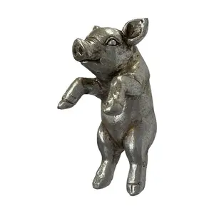 Boland Pig Animals Plastic Garden Statue (Set of 2) Silver